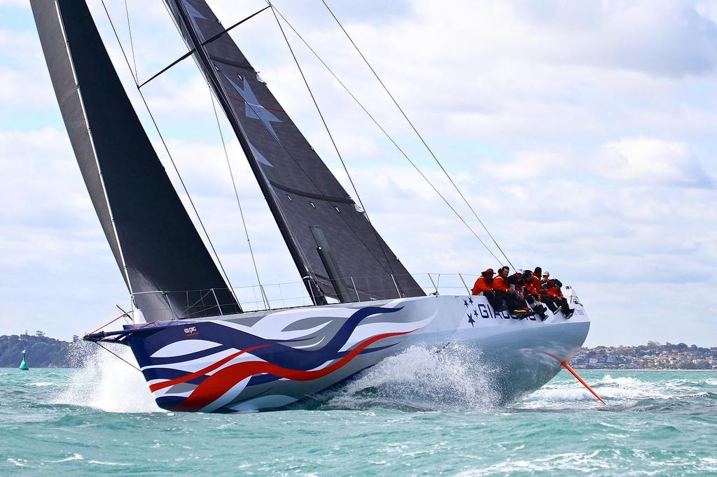 Volvo 70 Giacomo (formerly 2011/12 VOR race winner Groupama 4) - pictured at the start of Coastal Classic 2013, Waitemata Harbour, October 25, 2013 © Richard Gladwell www.photosport.co.nz